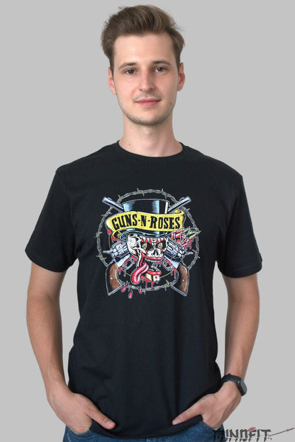 Tricou Guns N' Roses - Skull & Revolvers barbat negru