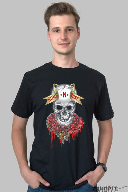 Tricou Guns N Roses - Skull & Roses Legacy barbat negru