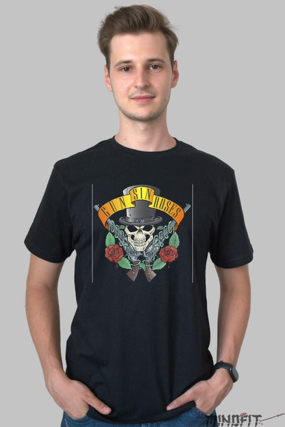 Tricou Guns N- Roses - Skull & Roses Legend barbat negru