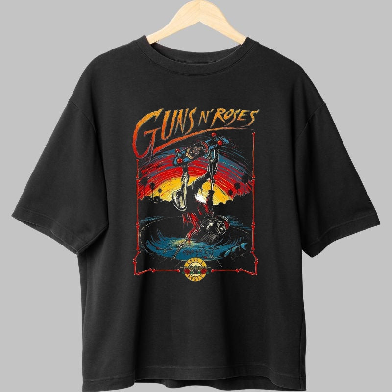 Tricou Guns N' Roses - Sunset Skeleton Tour fata