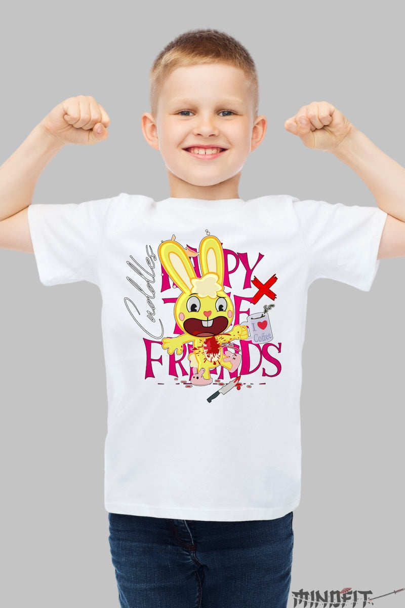 Tricou Happy Tree Friends Cuddles - Cartoon Network baiat alb