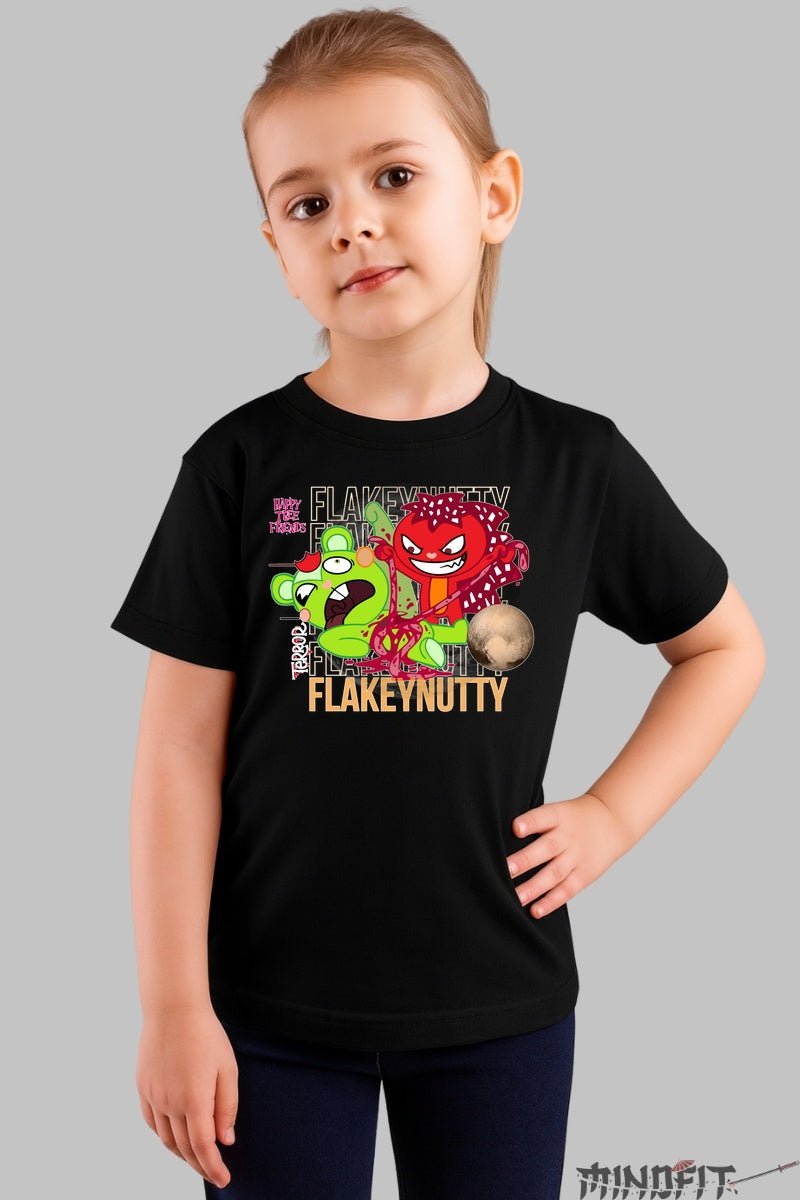 Tricou Happy Tree Friends Flakey Si Nutty - Teribil de amuzant fata negru