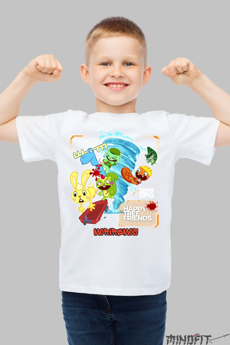 Tricou Happy Tree Friends Tornado - Cartoon Network baiat alb
