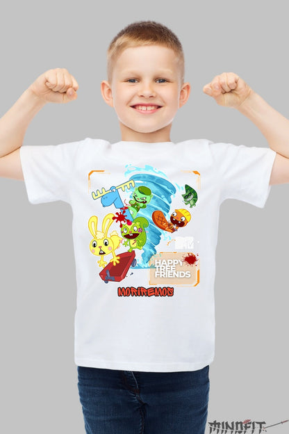Tricou Happy Tree Friends Tornado - Cartoon Network baiat alb