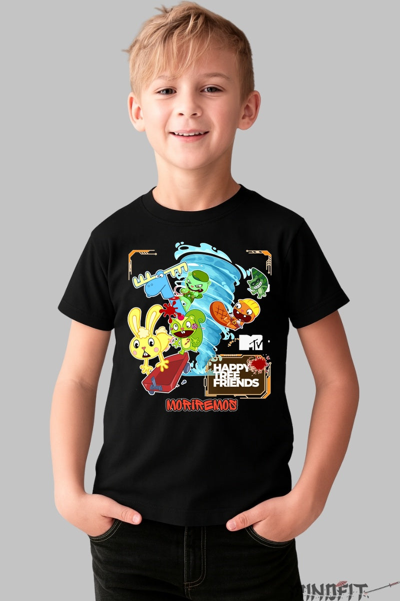 Tricou Happy Tree Friends Tornado - Cartoon Network baiat negru
