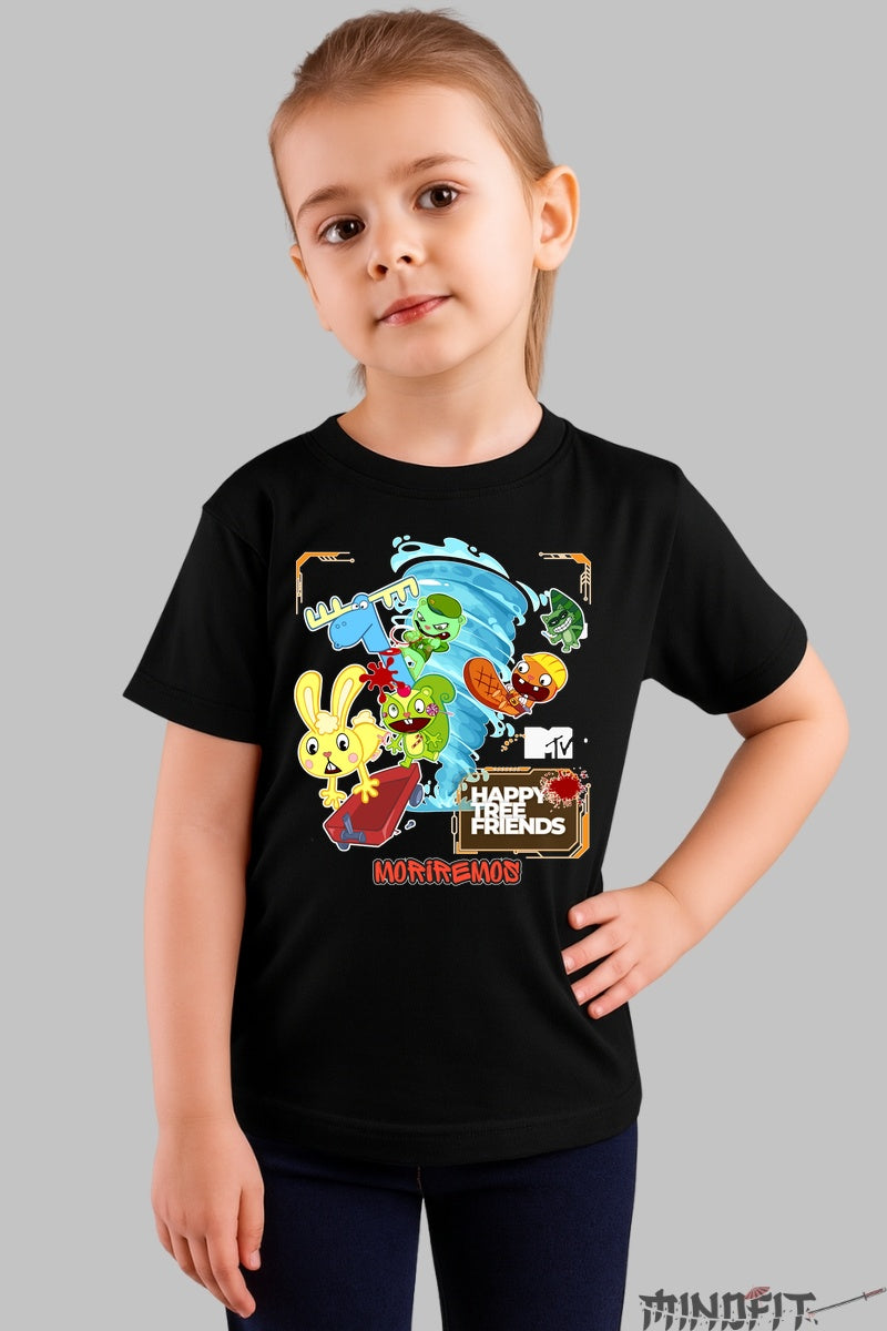 Tricou Happy Tree Friends Tornado - Cartoon Network fata negru