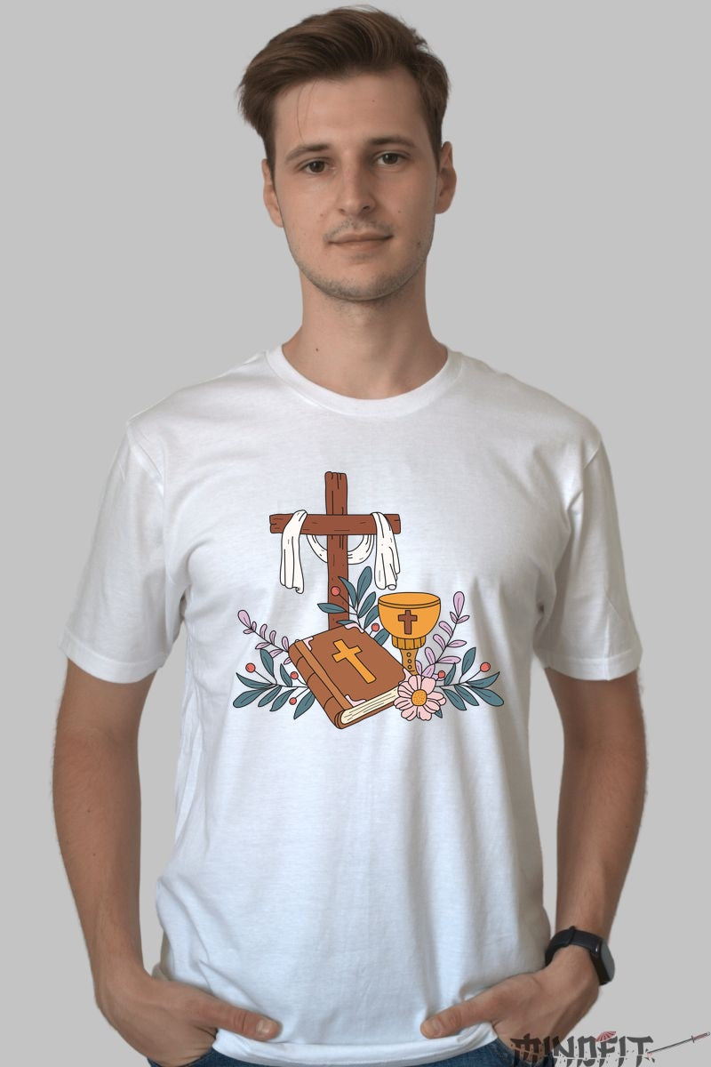 Tricou Har si Speranta - Biblia Si Simboluri Crestine Barbat Alb