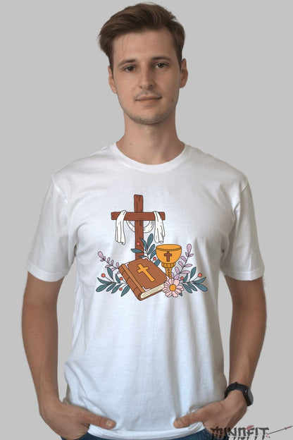 Tricou Har si Speranta - Biblia Si Simboluri Crestine Barbat Alb