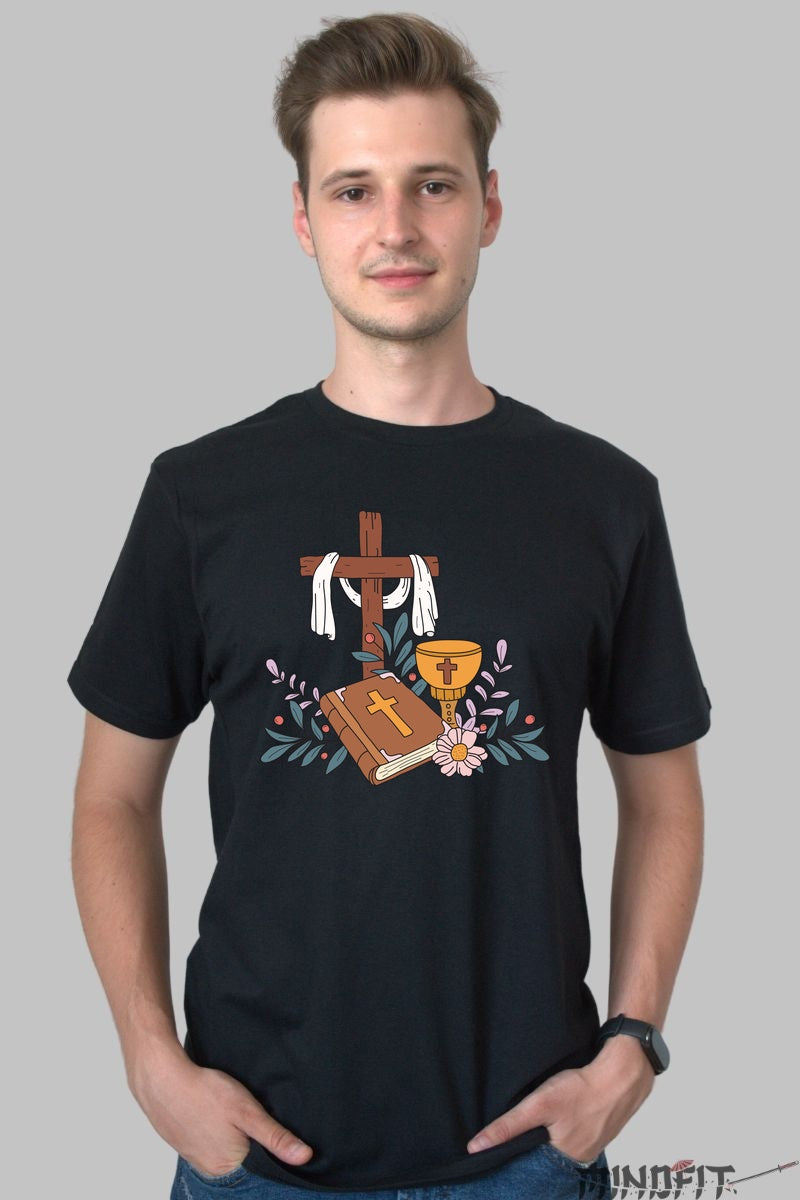 Tricou Har si Speranta - Biblia Si Simboluri Crestine Barbat Negru