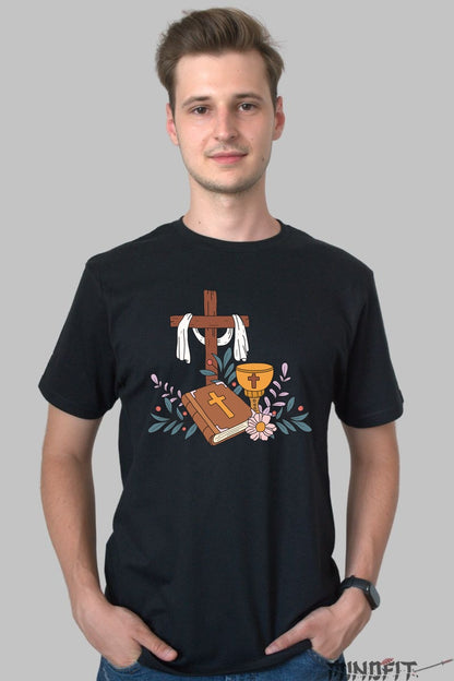 Tricou Har si Speranta - Biblia Si Simboluri Crestine Barbat Negru