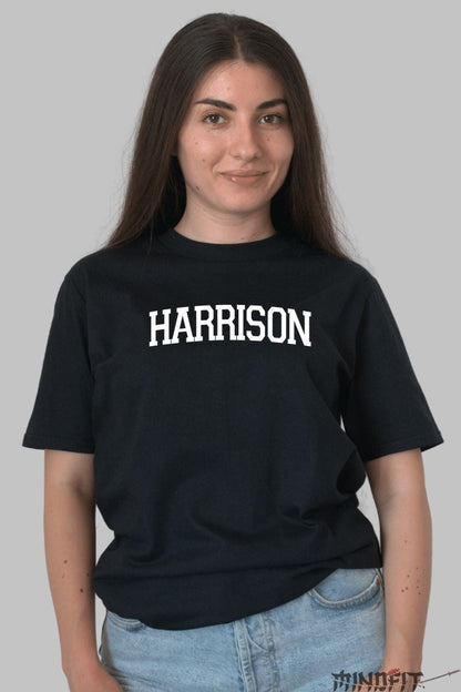Tricou Harrison - Spiritul studentesc iconic dama negru