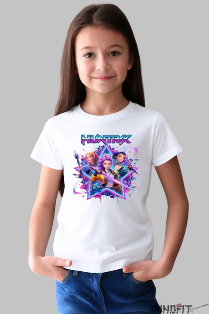 Tricou HUNTRIX - Eroine la puterea a treia fata alb