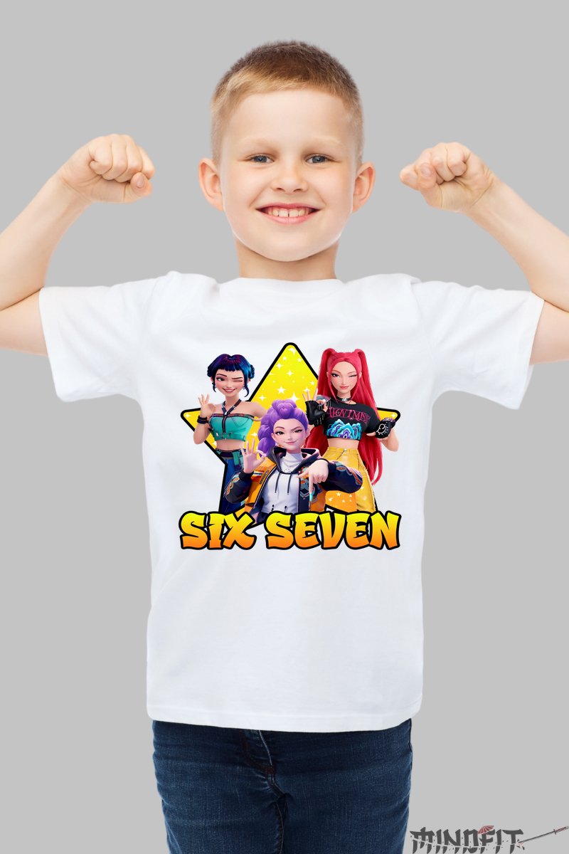 Tricou HUNTRIX Six Seven - Trio Star Epic baiat alb