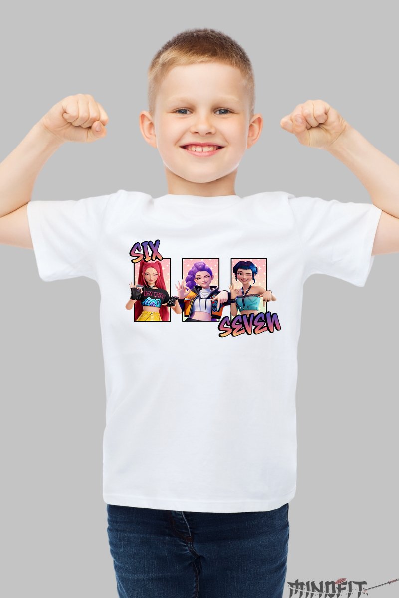 Tricou HUNTRIX Six Seven - Trio Star Iconic baiat alb