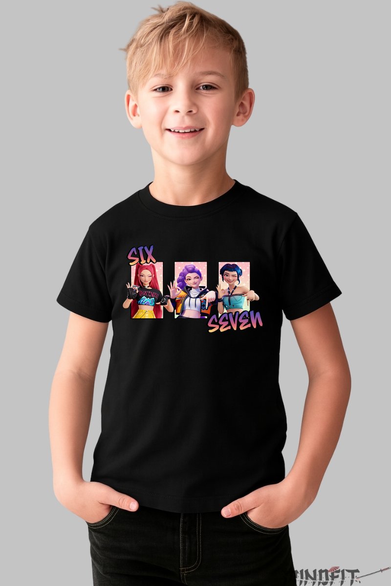 Tricou HUNTRIX Six Seven - Trio Star Iconic baiat negru