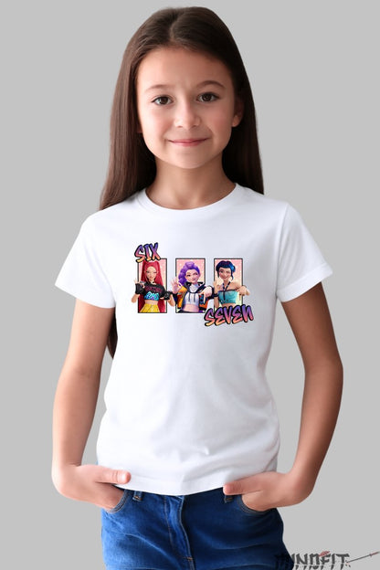 Tricou HUNTRIX Six Seven - Trio Star Iconic fata alb