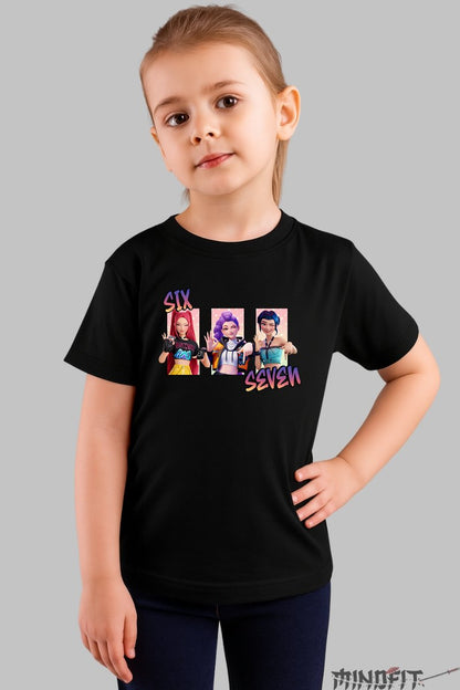 Tricou HUNTRIX Six Seven - Trio Star Iconic fata negru