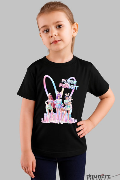 Tricou HUNTRIX - Trio Happy Easter fata negru