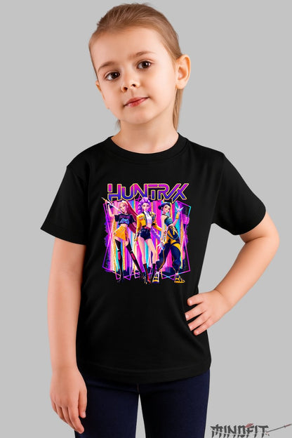 Tricou HUNTRIX - Trio Star Emblematic fata negru