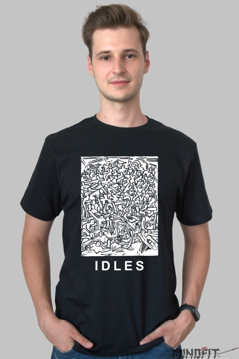 Tricou IDLES - Crowd Chaos Art barbat negru