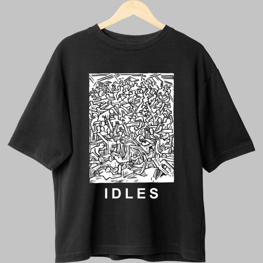 Tricou IDLES - Crowd Chaos Art fata