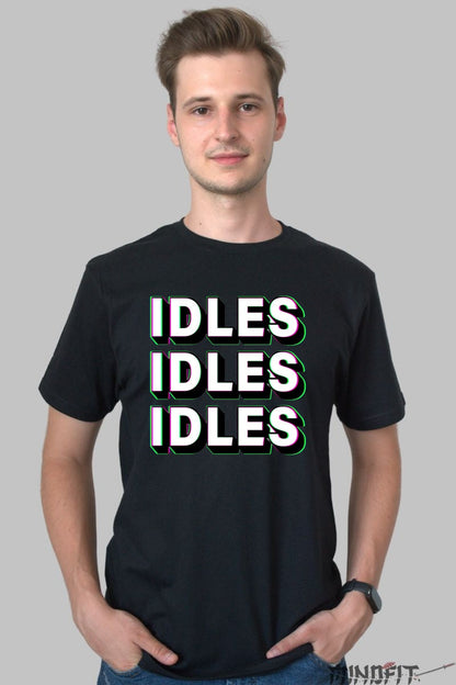 Tricou IDLES - Design Bold Triplu barbat negru