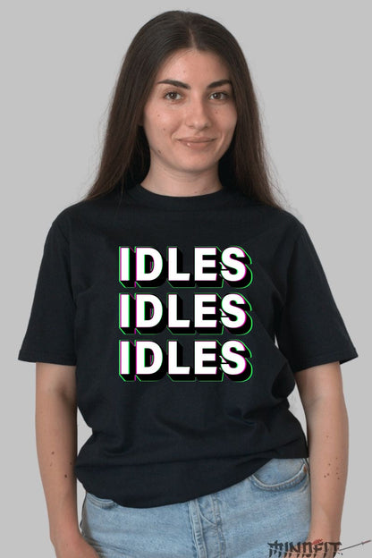 Tricou IDLES - Design Bold Triplu dama negru