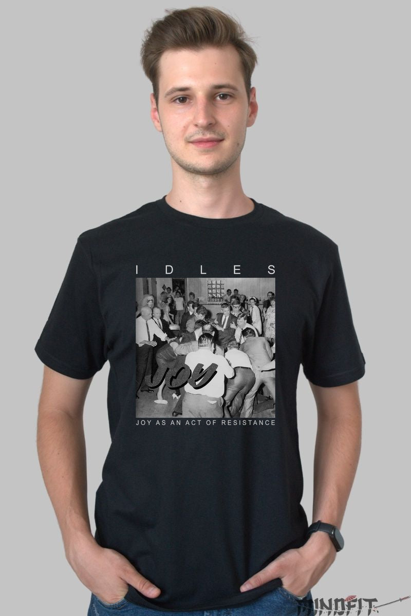Tricou IDLES Rock - Joy as an Act of Resistance barbat negru