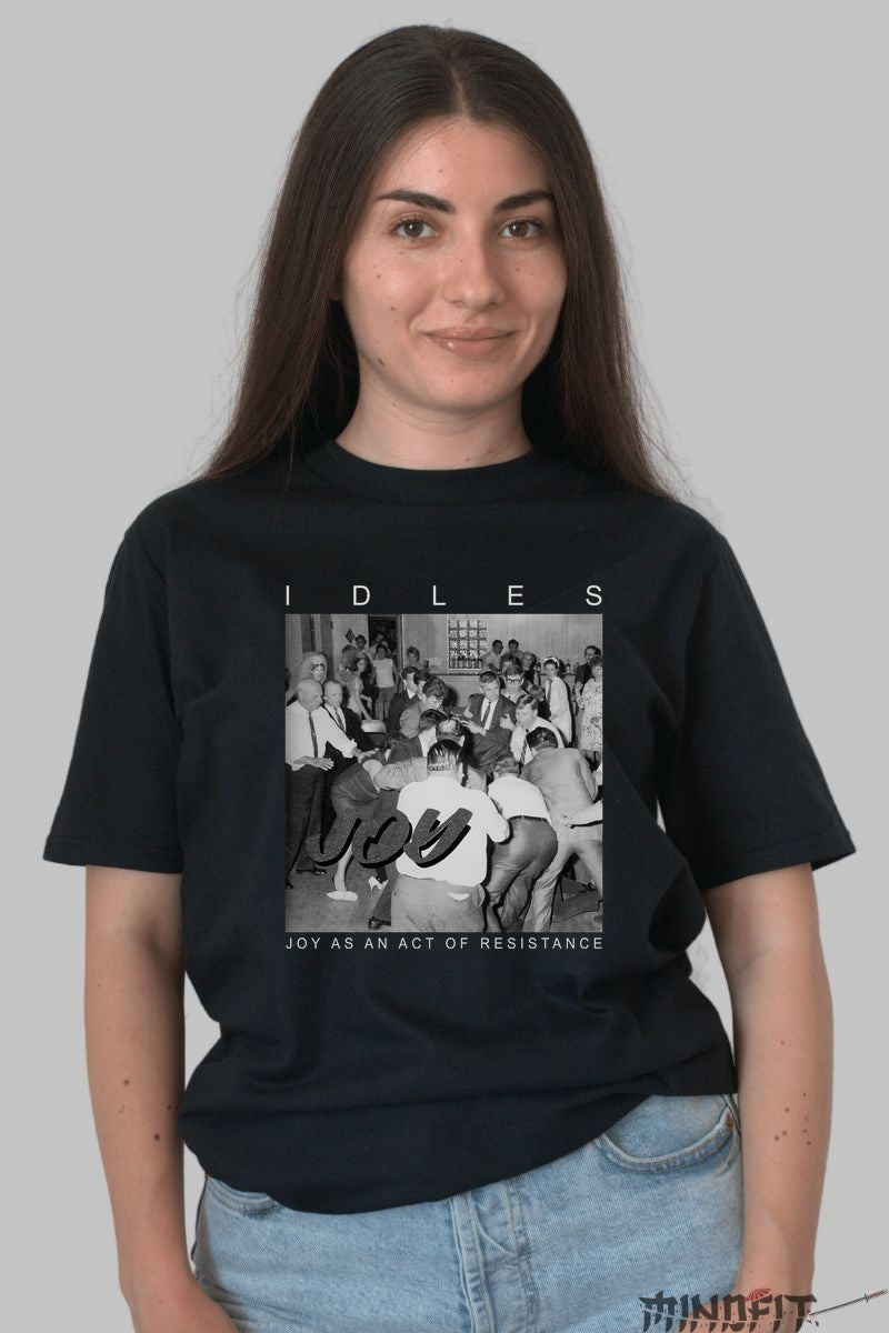 Tricou IDLES Rock - Joy as an Act of Resistance dama negru
