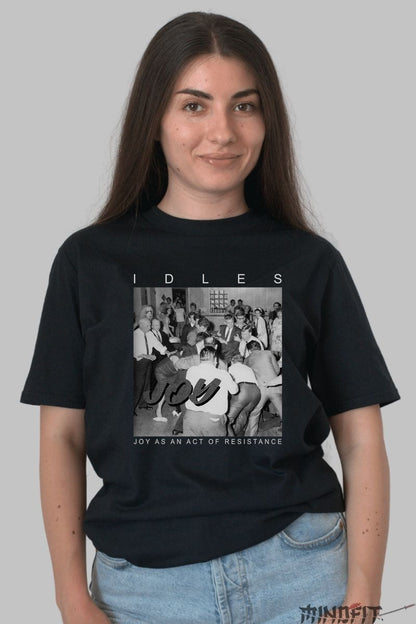 Tricou IDLES Rock - Joy as an Act of Resistance dama negru
