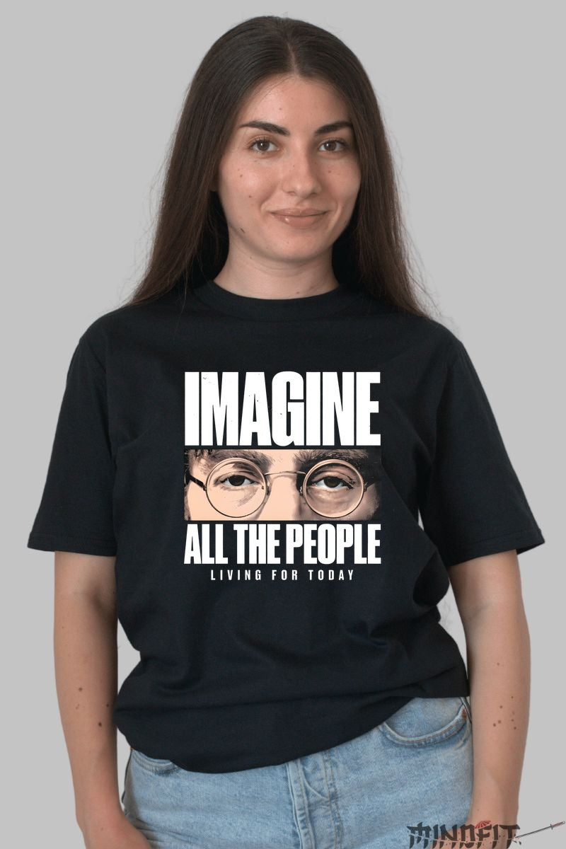 Tricou Imagine - Mesajul pacii si al sperantei dama negru