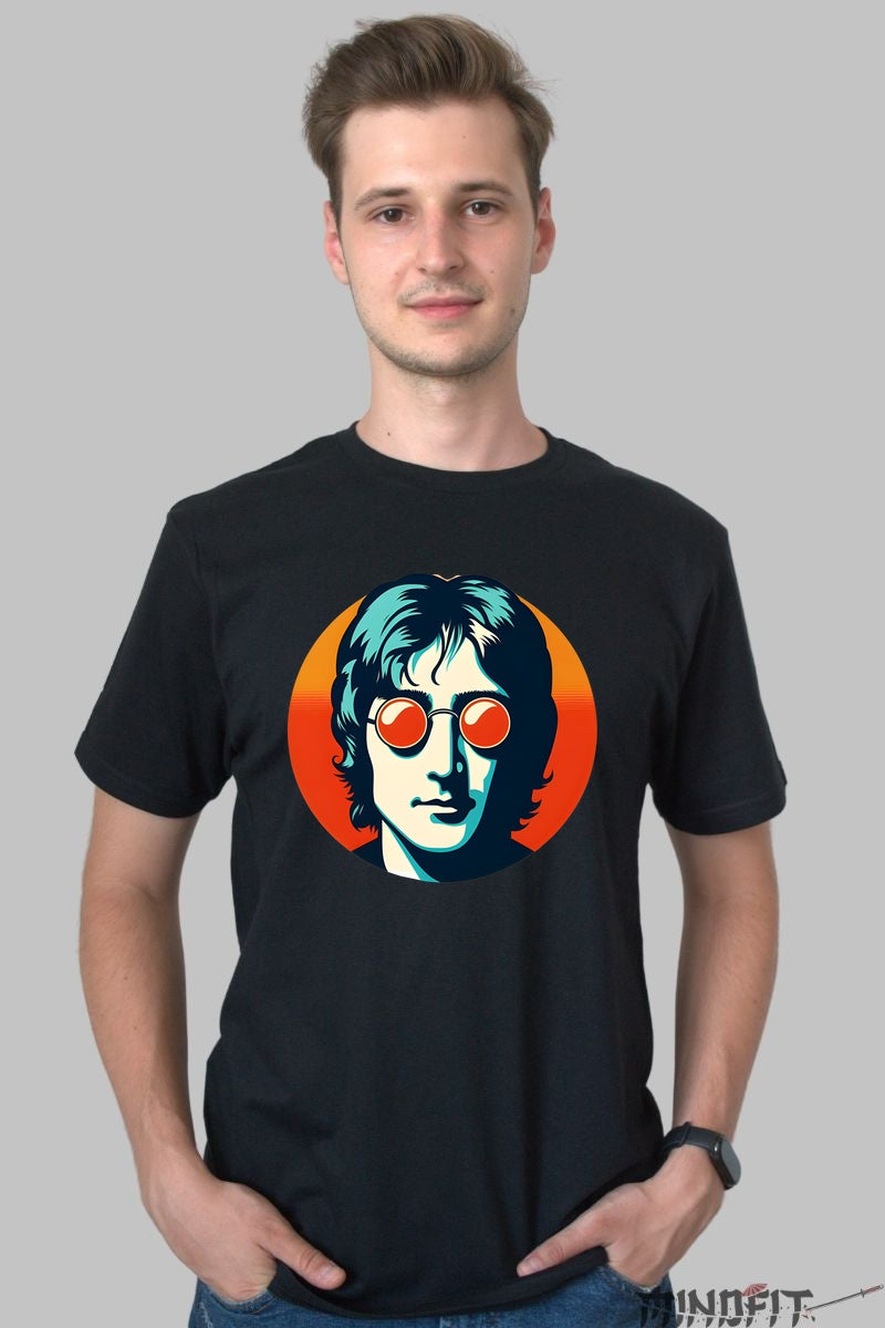 Tricou Imagine Vibes - Portret Iconic Retro barbat negru