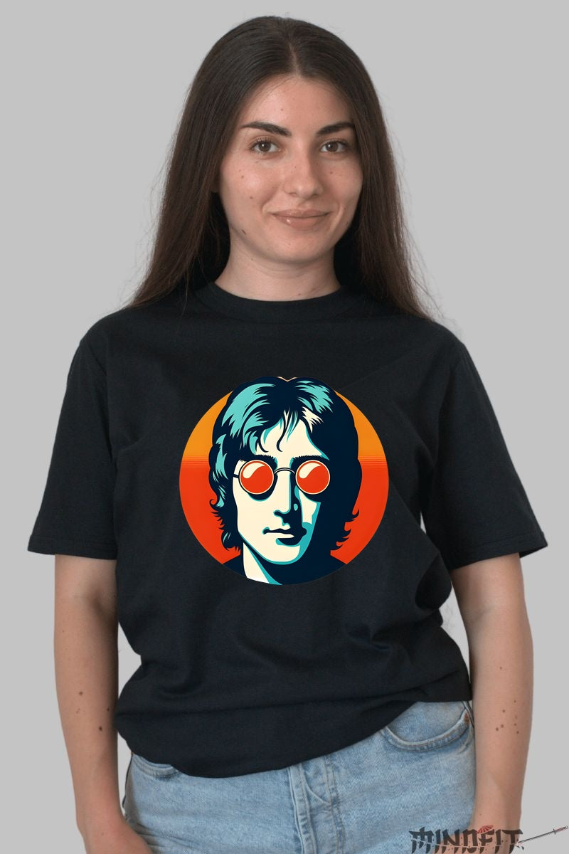 Tricou Imagine Vibes - Portret Iconic Retro dama negru