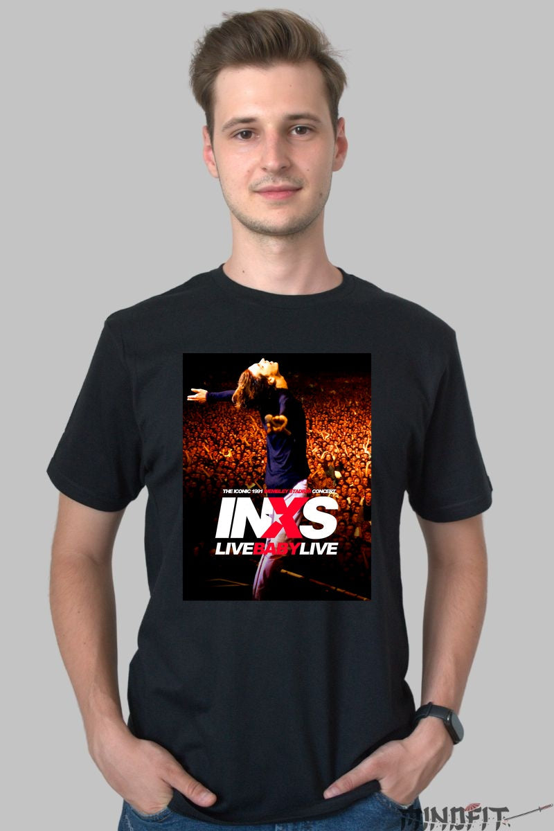Tricou INXS Live Baby Live - Wembley 1991 Edition barbat negru