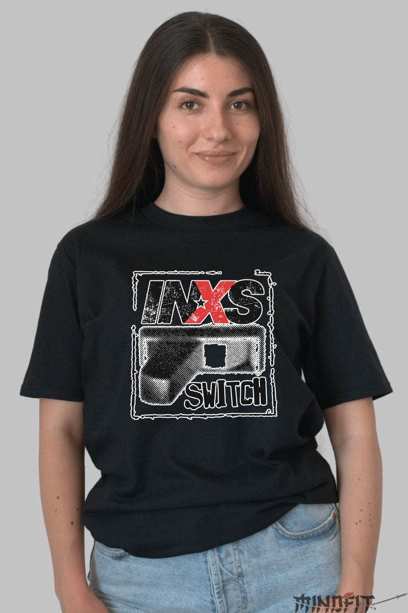 Tricou INXS - Switch Album Art dama negru