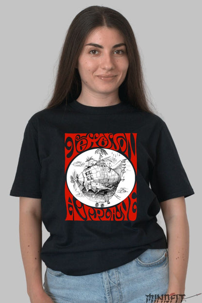Tricou Jefferson Airplane - Psych Rock Voyage dama negru