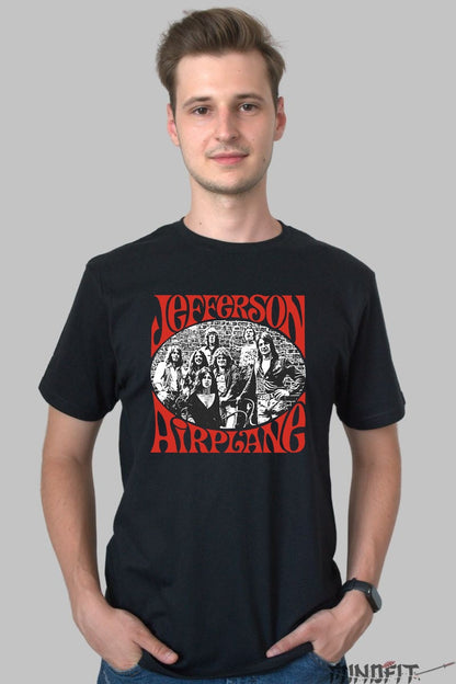 Tricou Jefferson Airplane - Psychedelic Band Vibes barbat negru