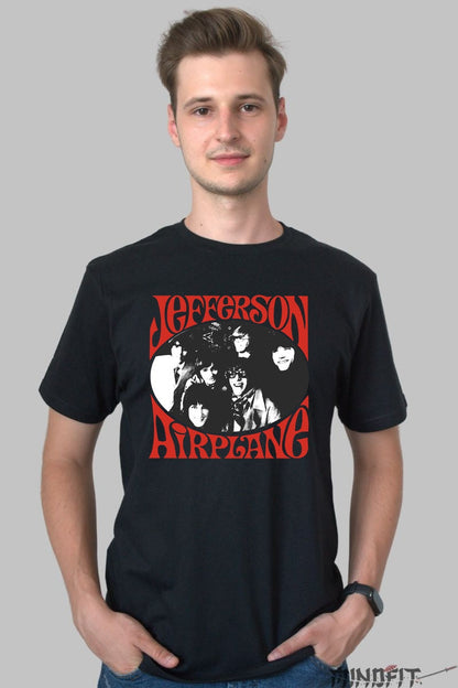Tricou Jefferson Airplane - Psychedelic Portrait Vibes barbat negru