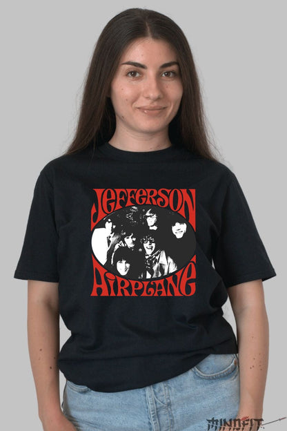 Tricou Jefferson Airplane - Psychedelic Portrait Vibes dama negru