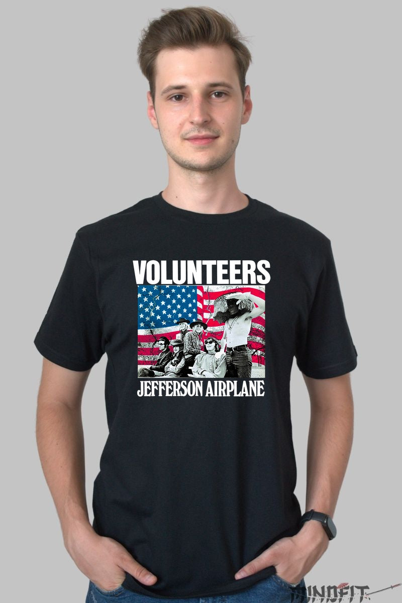 Tricou Jefferson Airplane - Volunteers Vibe Retro barbat negru