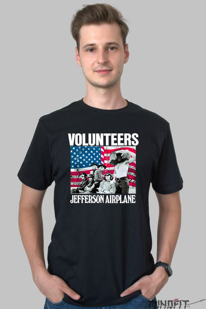 Tricou Jefferson Airplane - Volunteers Vibe Retro barbat negru