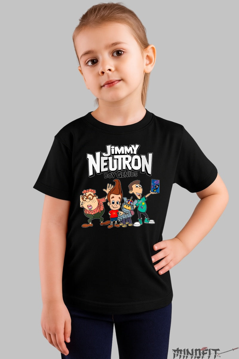 Tricou Jimmy Neutron Geniu Pustiu - Cartoon Network fata negru