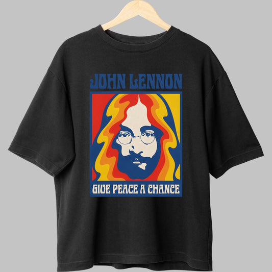 Tricou John Lennon - Give Peace a Chance fata