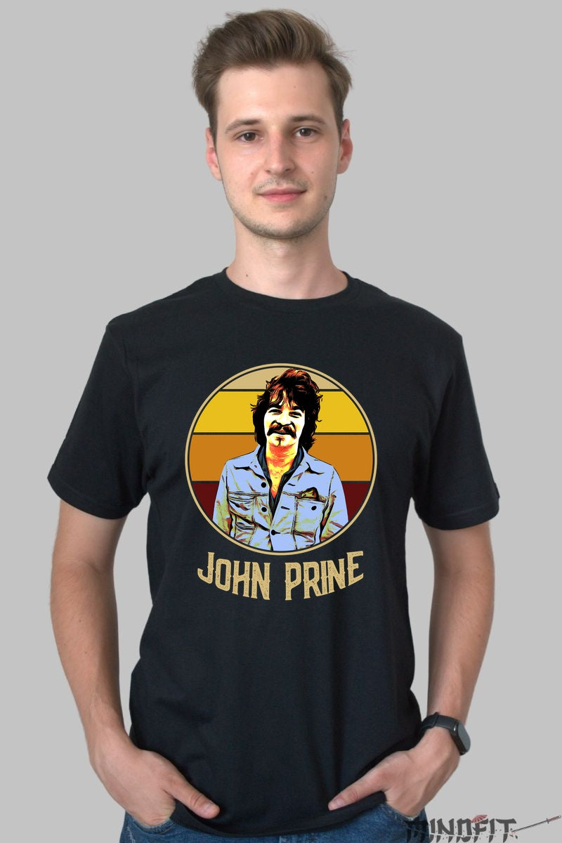 Tricou John Prine - Legenda Americana Retro barbat negru