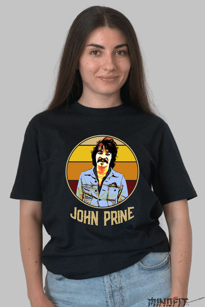 Tricou John Prine - Legenda Americana Retro dama negru