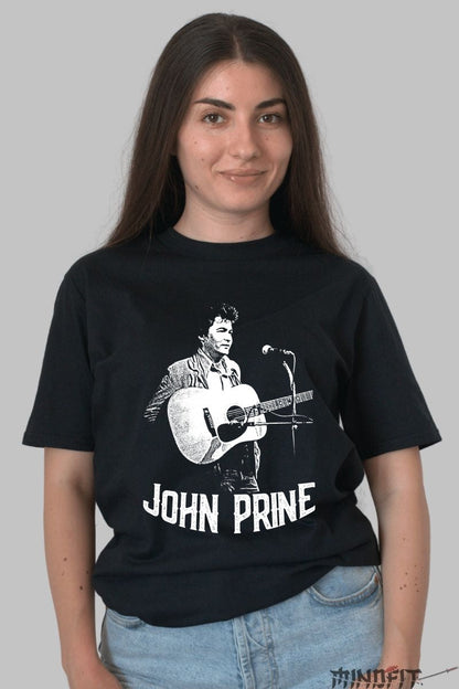 Tricou John Prine - Spiritul folk autentic dama negru