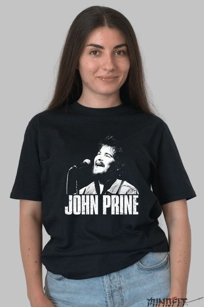 Tricou John Prine - Vibe Folk Legendary dama negru