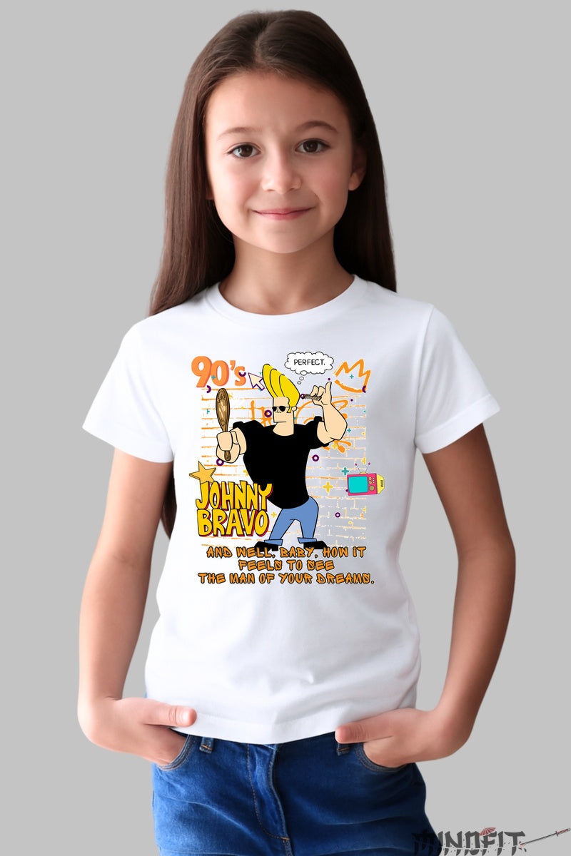 Tricou Johnny Bravo - Cartoon Network fata alb