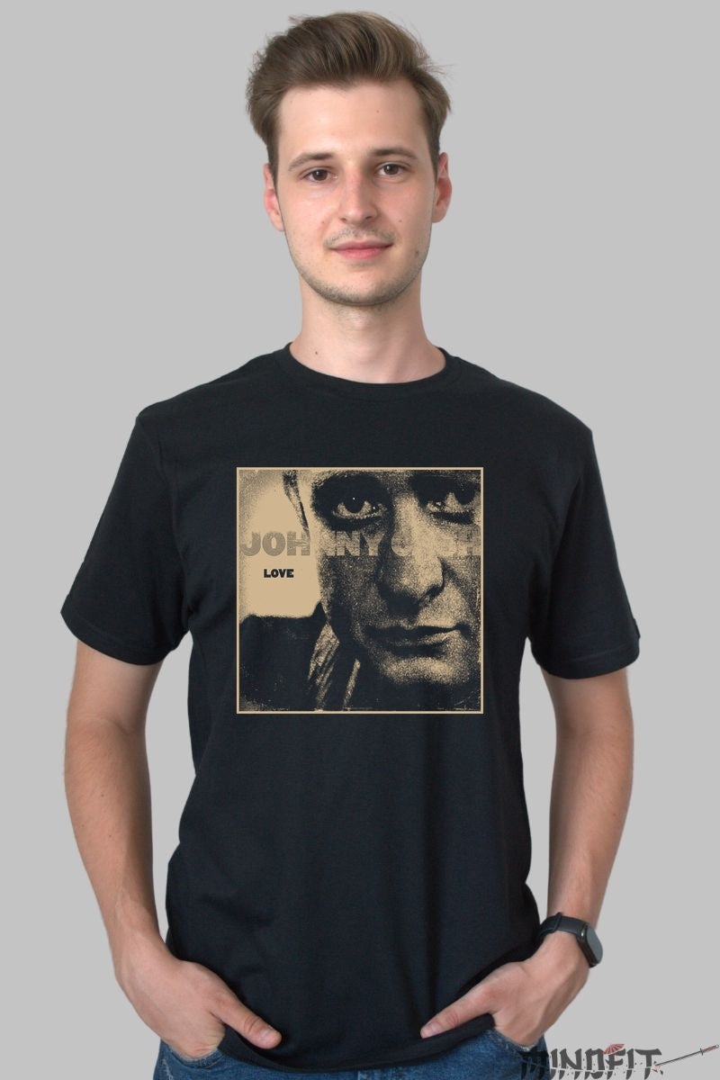 Tricou Johnny Cash - Love si legenda americana barbat negru