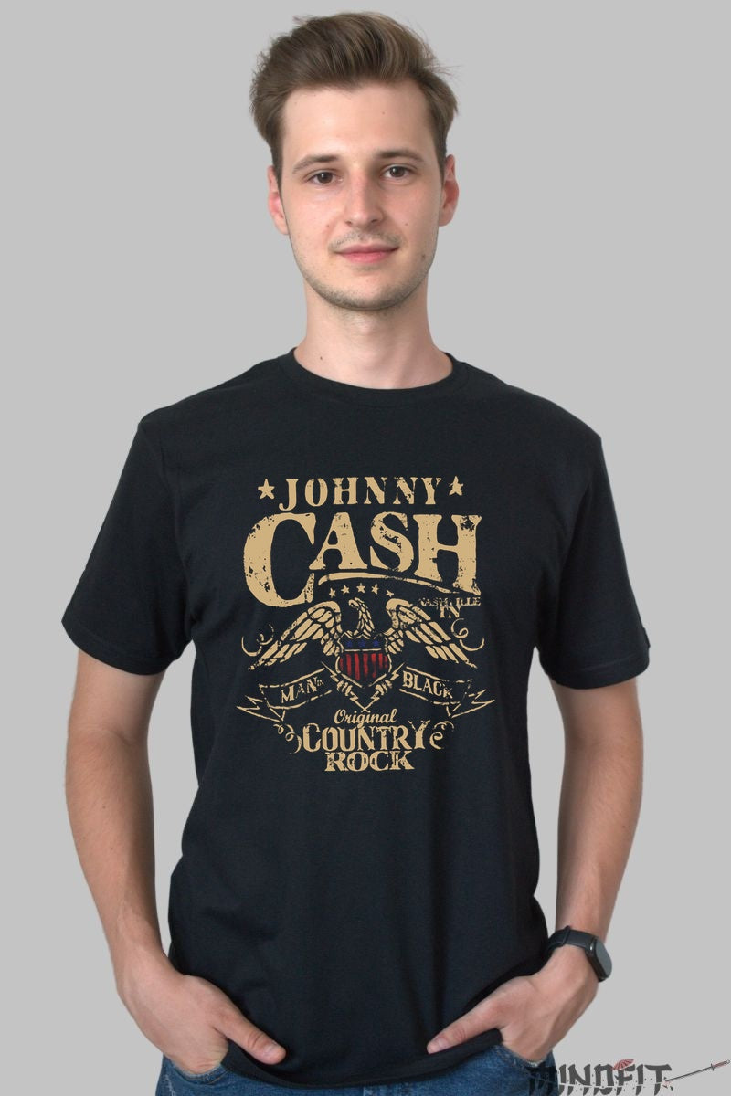 Tricou Johnny Cash - Original Country Rock barbat negru